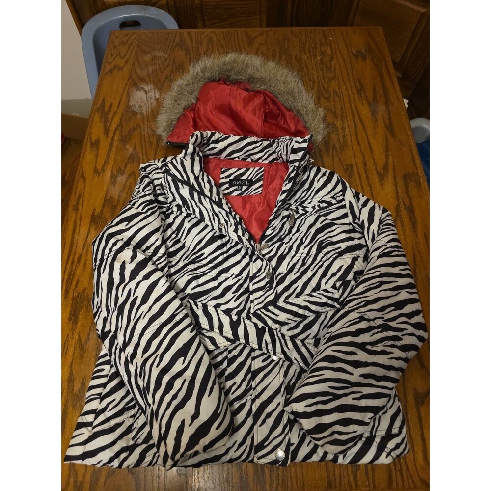 rue21 zebra jacket size xl With Pink Amd White Black